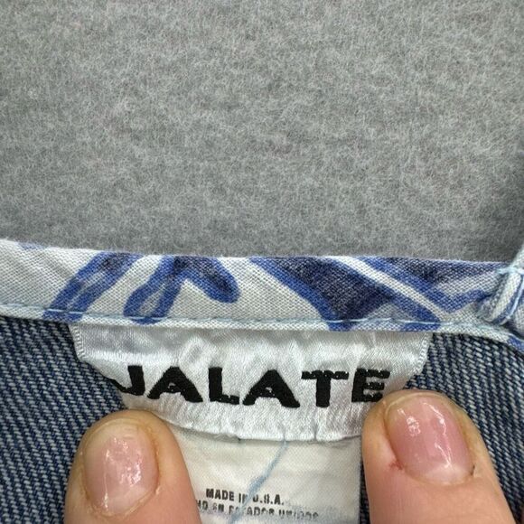 Vintage Y2K Jalate Denim Beaded Mini Sheath Dress Size 11 - Picture 8 of 10